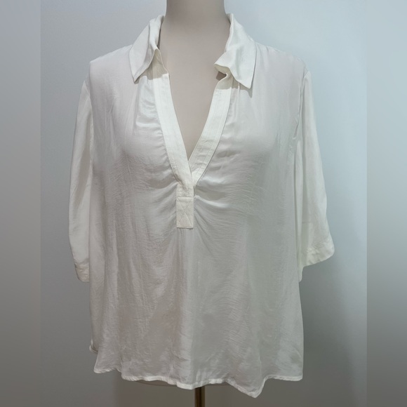 J.Crew bungalow popover top in crepe de chine ivory - Picture 5 of 8
